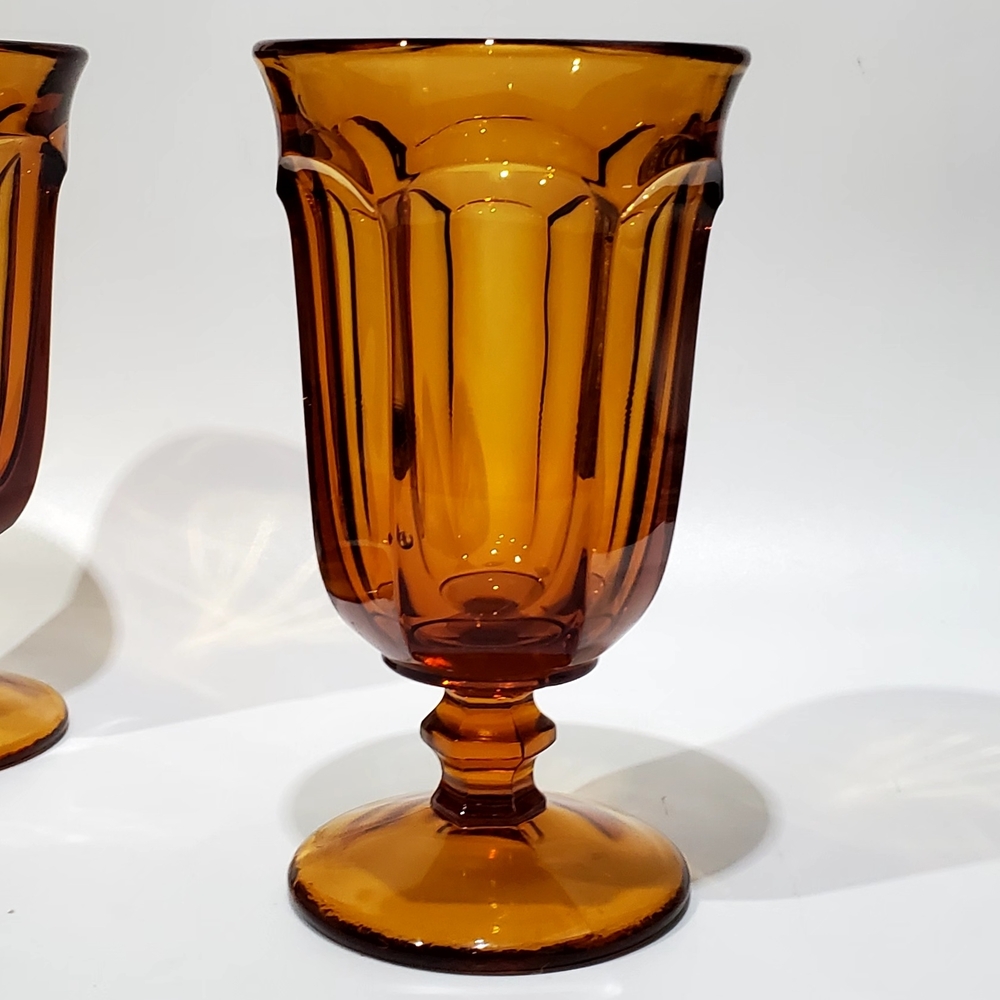 2 Imperial Glass-Ohio 12oz Old Williamsburg Amber Iced Tea Glasses - Picture 10 of 13